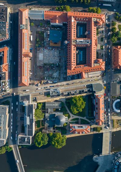 Luftbild Forum an der Museumsinsel